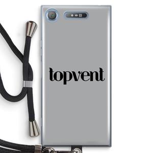 CaseCompany Topvent Grijs Zwart: Sony Xperia XZ1 Transparant Hoesje met koord