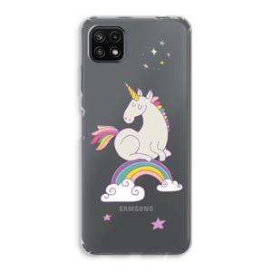 CaseCompany Regenboog eenhoorn: Samsung Galaxy A22 5G Transparant Hoesje