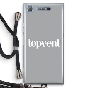 CaseCompany Topvent Grijs Wit: Sony Xperia XZ1 Transparant Hoesje met koord