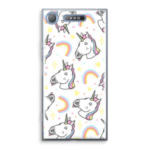 CaseCompany Rainbow Unicorn: Sony Xperia XZ1 Transparant Hoesje