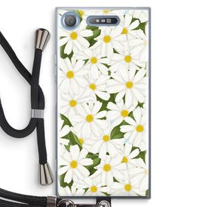 CaseCompany Summer Daisies: Sony Xperia XZ1 Transparant Hoesje met koord