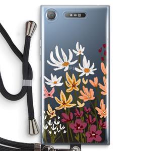 CaseCompany Painted wildflowers: Sony Xperia XZ1 Transparant Hoesje met koord