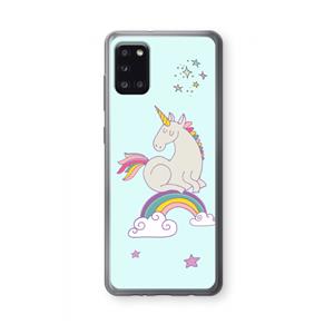 CaseCompany Regenboog eenhoorn: Samsung Galaxy A31 Transparant Hoesje