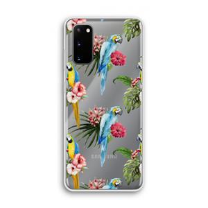 CaseCompany Kleurrijke papegaaien: Samsung Galaxy S20 Transparant Hoesje