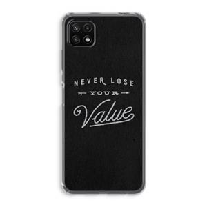 CaseCompany Never lose your value: Samsung Galaxy A22 5G Transparant Hoesje
