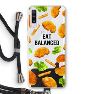 CaseCompany Eat Balanced: Samsung Galaxy A70 Transparant Hoesje met koord