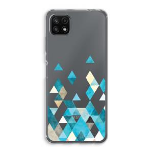 CaseCompany Gekleurde driehoekjes blauw: Samsung Galaxy A22 5G Transparant Hoesje