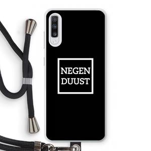 CaseCompany Negenduust black: Samsung Galaxy A70 Transparant Hoesje met koord