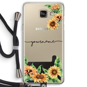 CaseCompany Zonnebloemen: Samsung Galaxy A5 (2016) Transparant Hoesje met koord