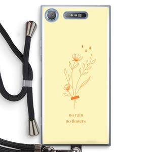 CaseCompany No rain no flowers: Sony Xperia XZ1 Transparant Hoesje met koord