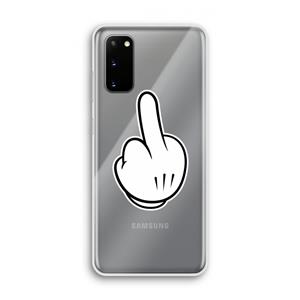 CaseCompany Middle finger black: Samsung Galaxy S20 Transparant Hoesje