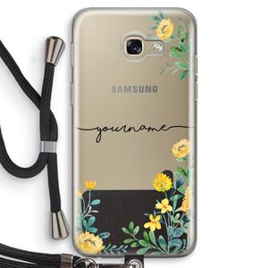 CaseCompany Gele bloemen: Samsung Galaxy A5 (2017) Transparant Hoesje met koord