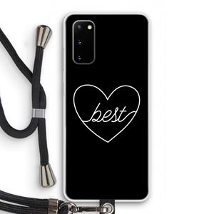 CaseCompany Best heart black: Samsung Galaxy S20 Transparant Hoesje met koord