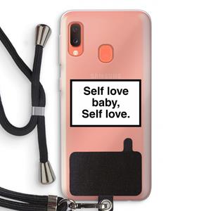 CaseCompany Self love: Samsung Galaxy A20e Transparant Hoesje met koord