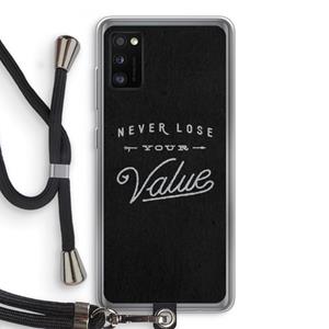 CaseCompany Never lose your value: Samsung Galaxy A41 Transparant Hoesje met koord