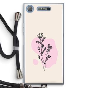 CaseCompany Roses are red: Sony Xperia XZ1 Transparant Hoesje met koord