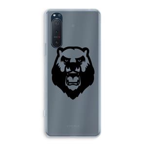 CaseCompany Angry Bear (black): Sony Xperia 5 II Transparant Hoesje