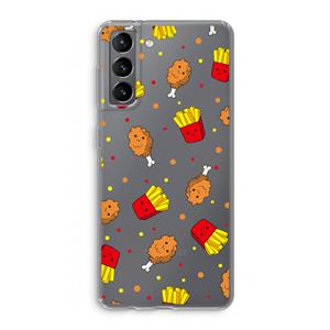 CaseCompany Chicken 'n Fries: Samsung Galaxy S21 Transparant Hoesje