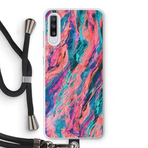 CaseCompany Electric Times: Samsung Galaxy A70 Transparant Hoesje met koord