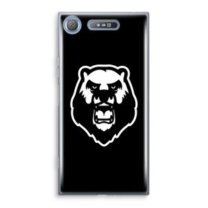 CaseCompany Angry Bear (black): Sony Xperia XZ1 Transparant Hoesje