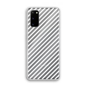 CaseCompany Strepen zwart-wit: Samsung Galaxy S20 Transparant Hoesje