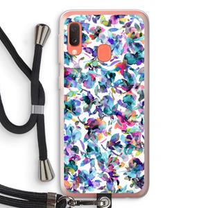 CaseCompany Hibiscus Flowers: Samsung Galaxy A20e Transparant Hoesje met koord
