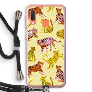CaseCompany Cute Tigers and Leopards: Samsung Galaxy A20e Transparant Hoesje met koord