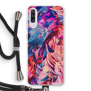 CaseCompany Pink Orchard: Samsung Galaxy A70 Transparant Hoesje met koord