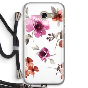 CaseCompany Geschilderde bloemen: Samsung Galaxy A5 (2017) Transparant Hoesje met koord