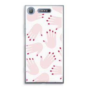 CaseCompany Hands pink: Sony Xperia XZ1 Transparant Hoesje