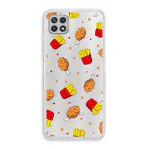 CaseCompany Chicken 'n Fries: Samsung Galaxy A22 4G Transparant Hoesje