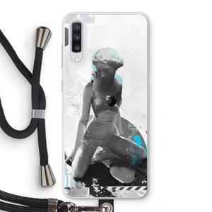 CaseCompany I will not feel a thing: Samsung Galaxy A70 Transparant Hoesje met koord