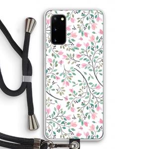 CaseCompany Sierlijke bloemen: Samsung Galaxy S20 Transparant Hoesje met koord