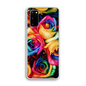CaseCompany Neon bloemen: Samsung Galaxy S20 Transparant Hoesje