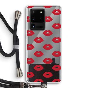 CaseCompany Lips: Samsung Galaxy S20 Ultra Transparant Hoesje met koord