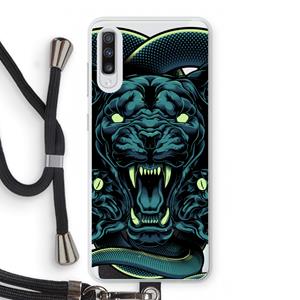 CaseCompany Cougar and Vipers: Samsung Galaxy A70 Transparant Hoesje met koord
