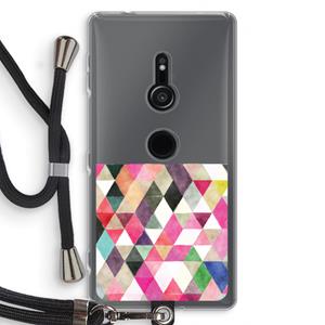 CaseCompany Gekleurde driehoekjes: Sony Xperia XZ2 Transparant Hoesje met koord