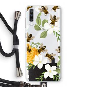 CaseCompany No flowers without bees: Samsung Galaxy A70 Transparant Hoesje met koord