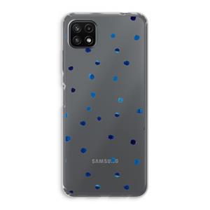 CaseCompany Blauwe stippen: Samsung Galaxy A22 5G Transparant Hoesje