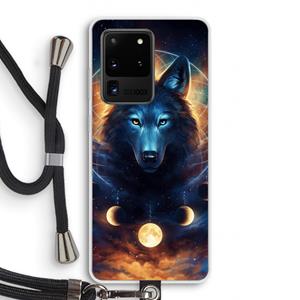 CaseCompany Wolf Dreamcatcher: Samsung Galaxy S20 Ultra Transparant Hoesje met koord