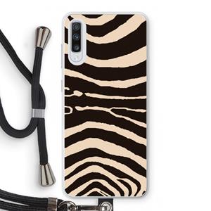 CaseCompany Arizona Zebra: Samsung Galaxy A70 Transparant Hoesje met koord