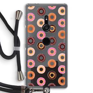CaseCompany Donuts: Sony Xperia XZ2 Transparant Hoesje met koord