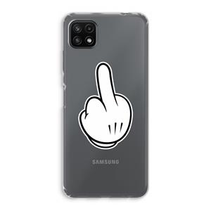 CaseCompany Middle finger black: Samsung Galaxy A22 5G Transparant Hoesje