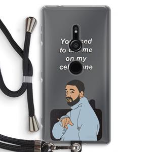 CaseCompany Hotline bling: Sony Xperia XZ2 Transparant Hoesje met koord