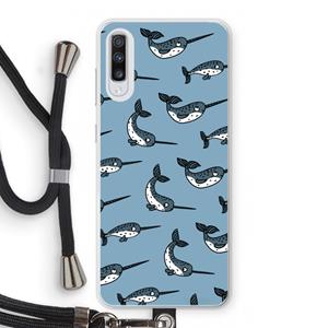 CaseCompany Narwhal: Samsung Galaxy A70 Transparant Hoesje met koord