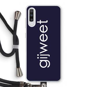 CaseCompany Gijweet: Samsung Galaxy A70 Transparant Hoesje met koord