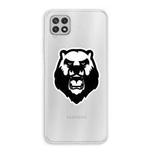 CaseCompany Angry Bear (white): Samsung Galaxy A22 4G Transparant Hoesje