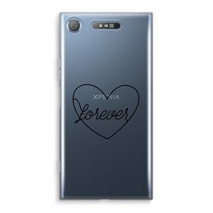 CaseCompany Forever heart black: Sony Xperia XZ1 Transparant Hoesje
