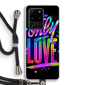 CaseCompany Only Love: Samsung Galaxy S20 Ultra Transparant Hoesje met koord