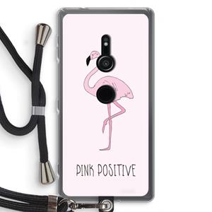 CaseCompany Pink positive: Sony Xperia XZ2 Transparant Hoesje met koord